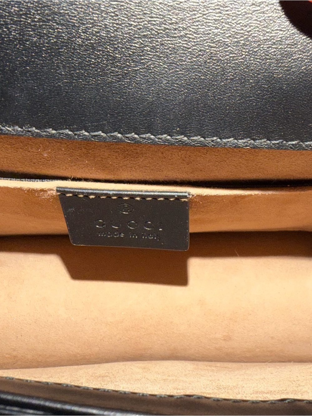 GUCCI Black Leather Sylvie Shoulder Bag / Crossbody - Picture 10 of 16